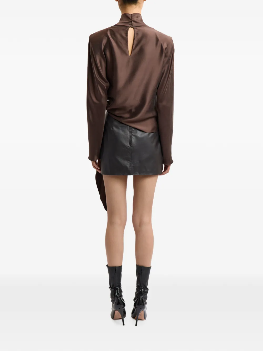 16Arlington Haile leren mini-rok Bruin