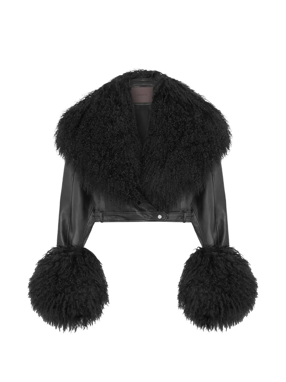 16arlington Carter Shearling-trimmed Leather Jacket In Black