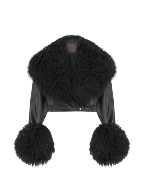 16Arlington Carter shearling-trimmed leather jacket