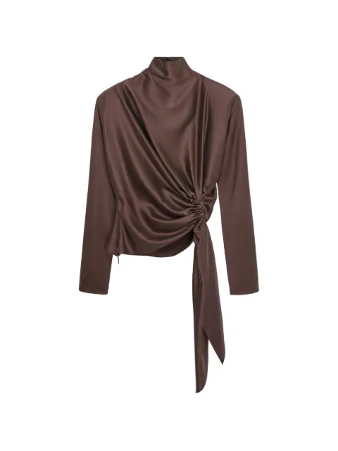 16Arlington Lambro knotted silk top
