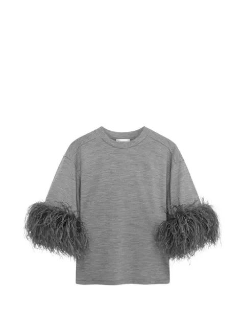 16Arlington Teodora feather-trim T-shirt
