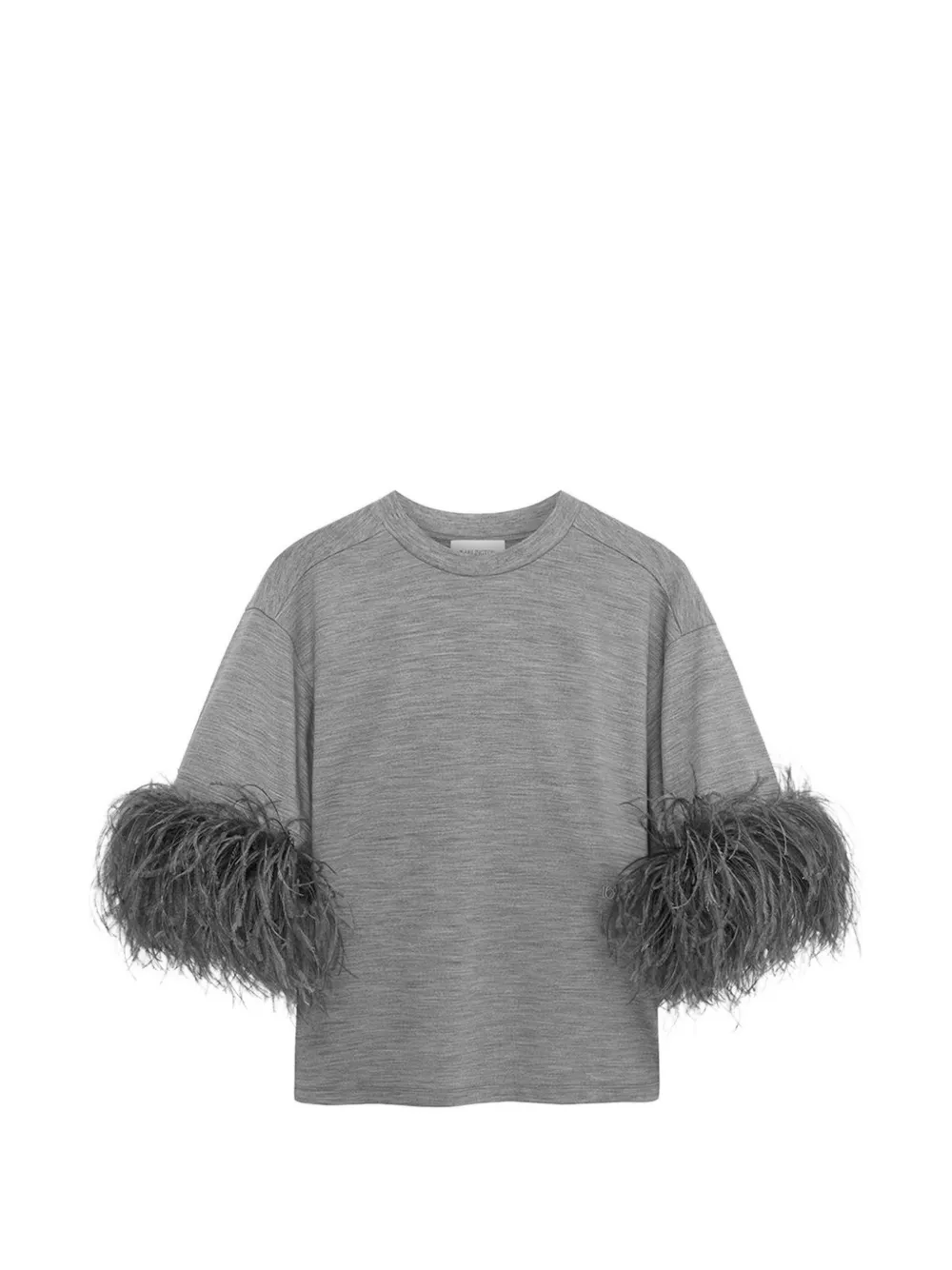 16Arlington t-shirt Teodora bordé de plumes - Gris 16Arlington t-shirt Teodora bordé de plumes - Gris