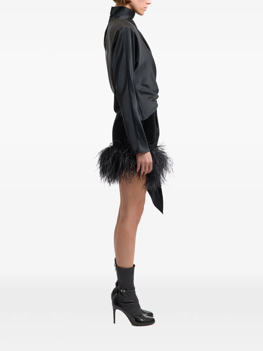 16Arlington Giaci mini-rok met veren Zwart