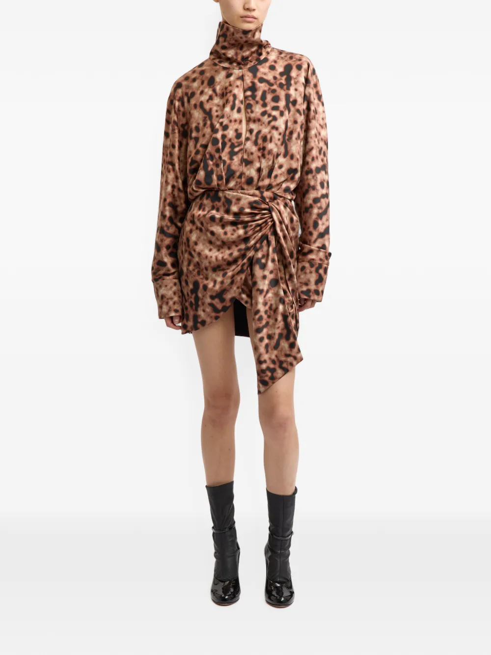 16Arlington Zambra mini-jurk met print Bruin