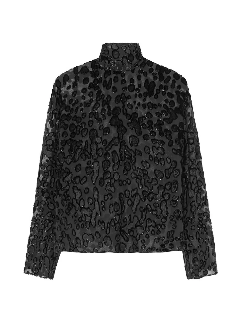 16Arlington Olall devoré-effect top - Nero