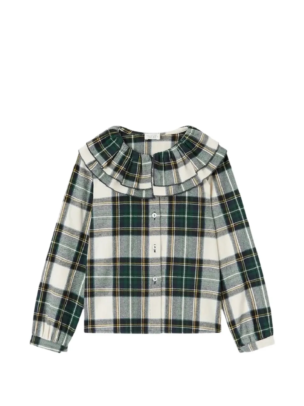 NANAN ruffled tartan blouse - Nude