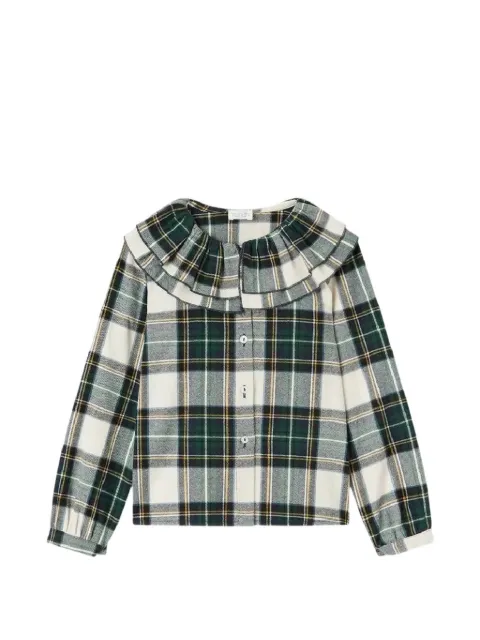 NANAN ruffled tartan blouse