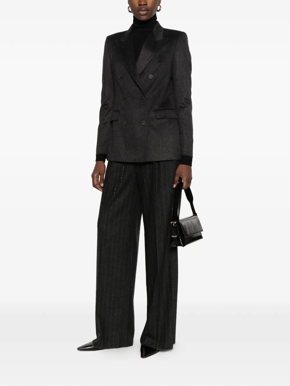 Tagliatore double-breasted cashmere blazer Grijs