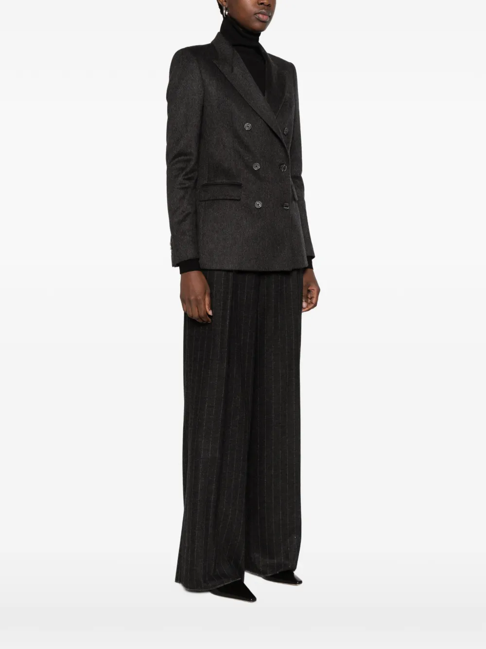 Tagliatore double-breasted cashmere blazer Grijs