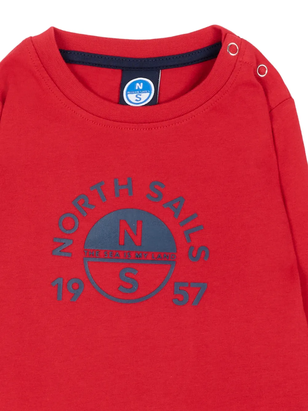 North Sails Kids logo-print long-sleeve T-shirt Rood