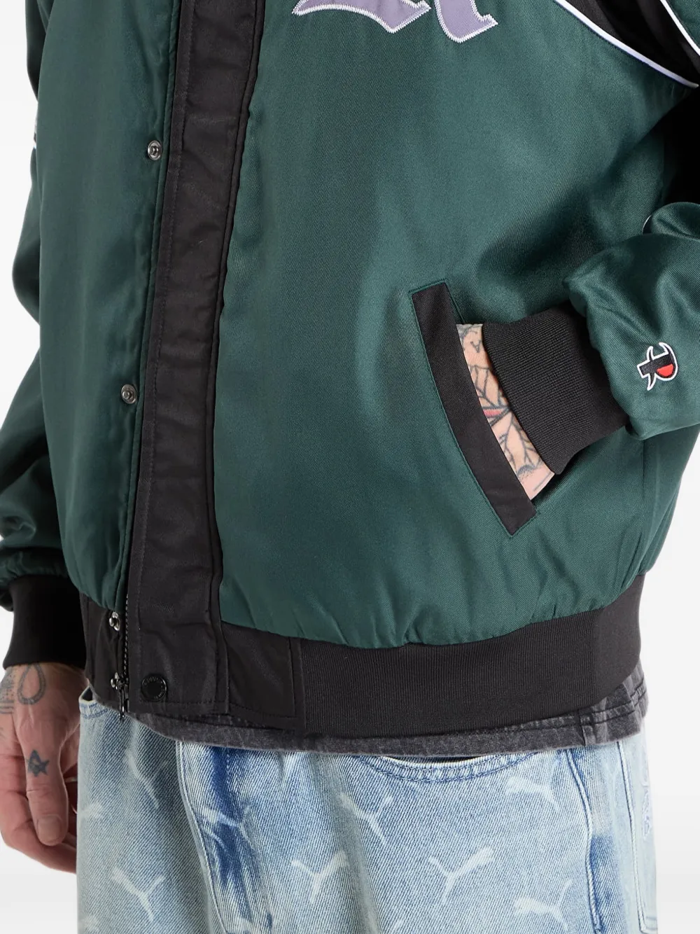 Ripndip Athletics Race jack met logo-patch Groen