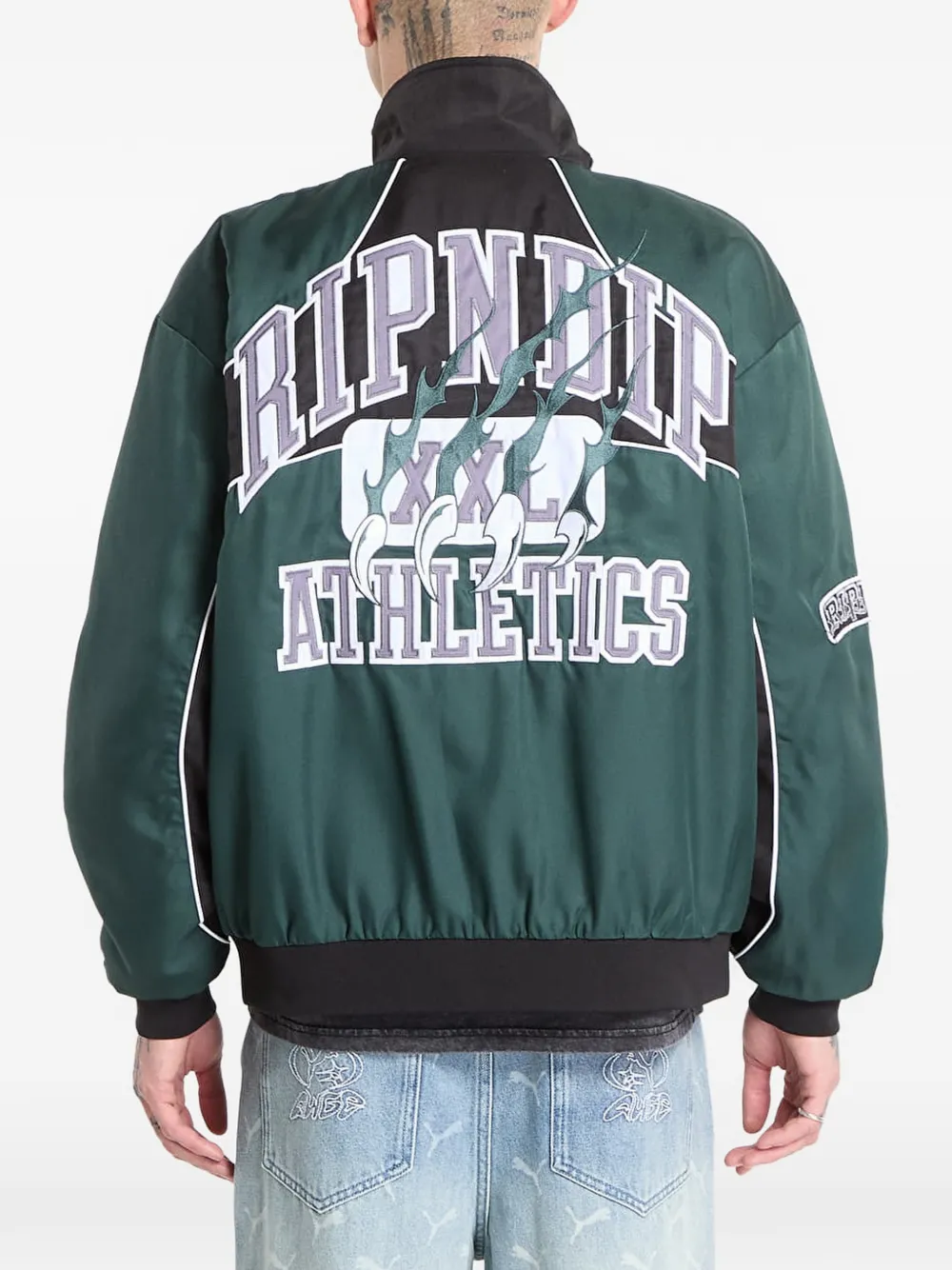 Ripndip Athletics Race jack met logo-patch Groen
