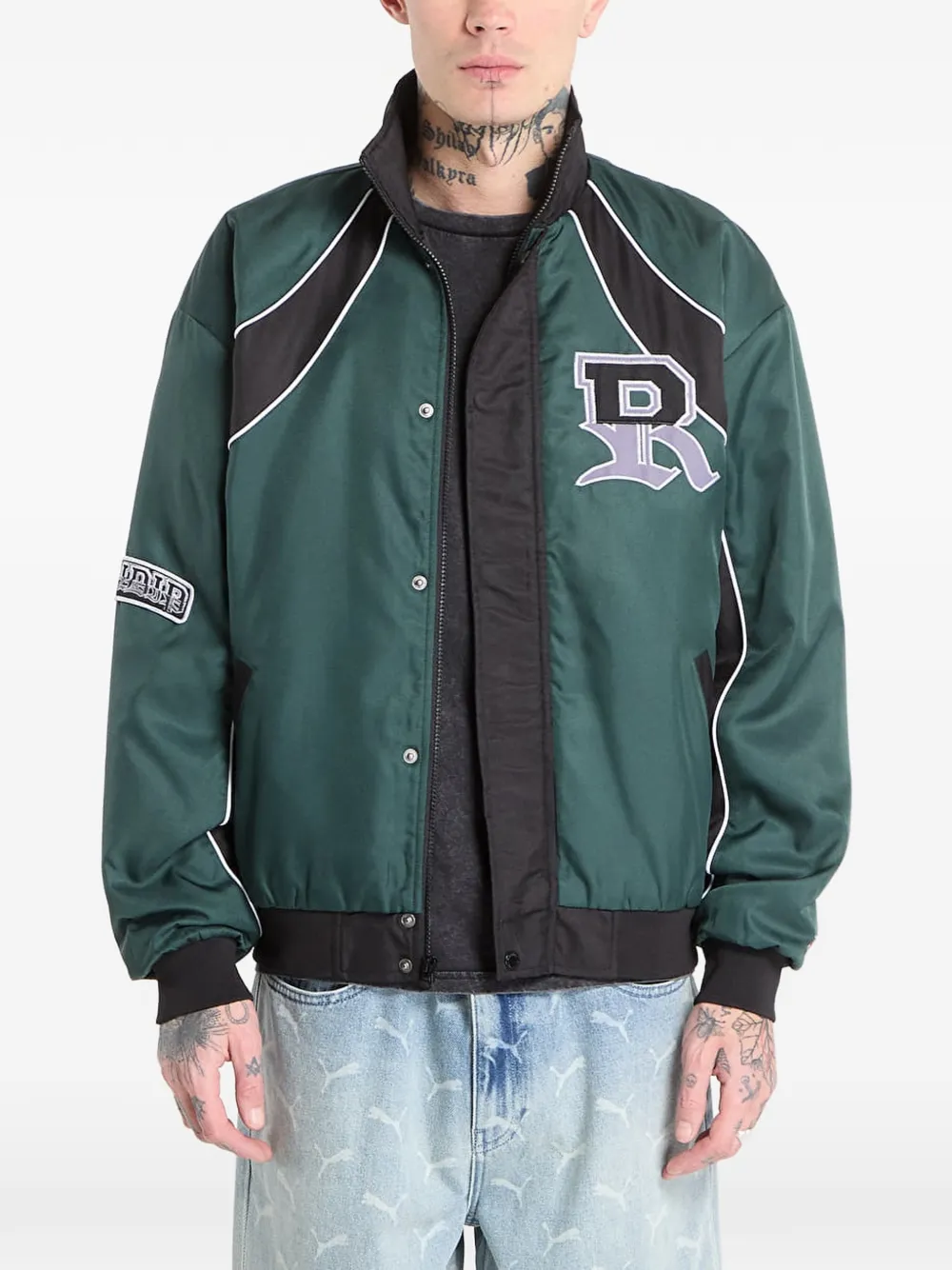 Ripndip Athletics Race jack met logo-patch Groen