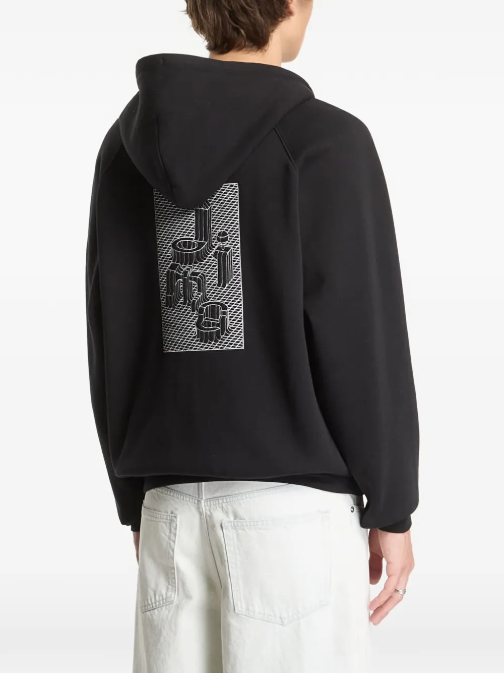 dime Grid hoodie Zwart