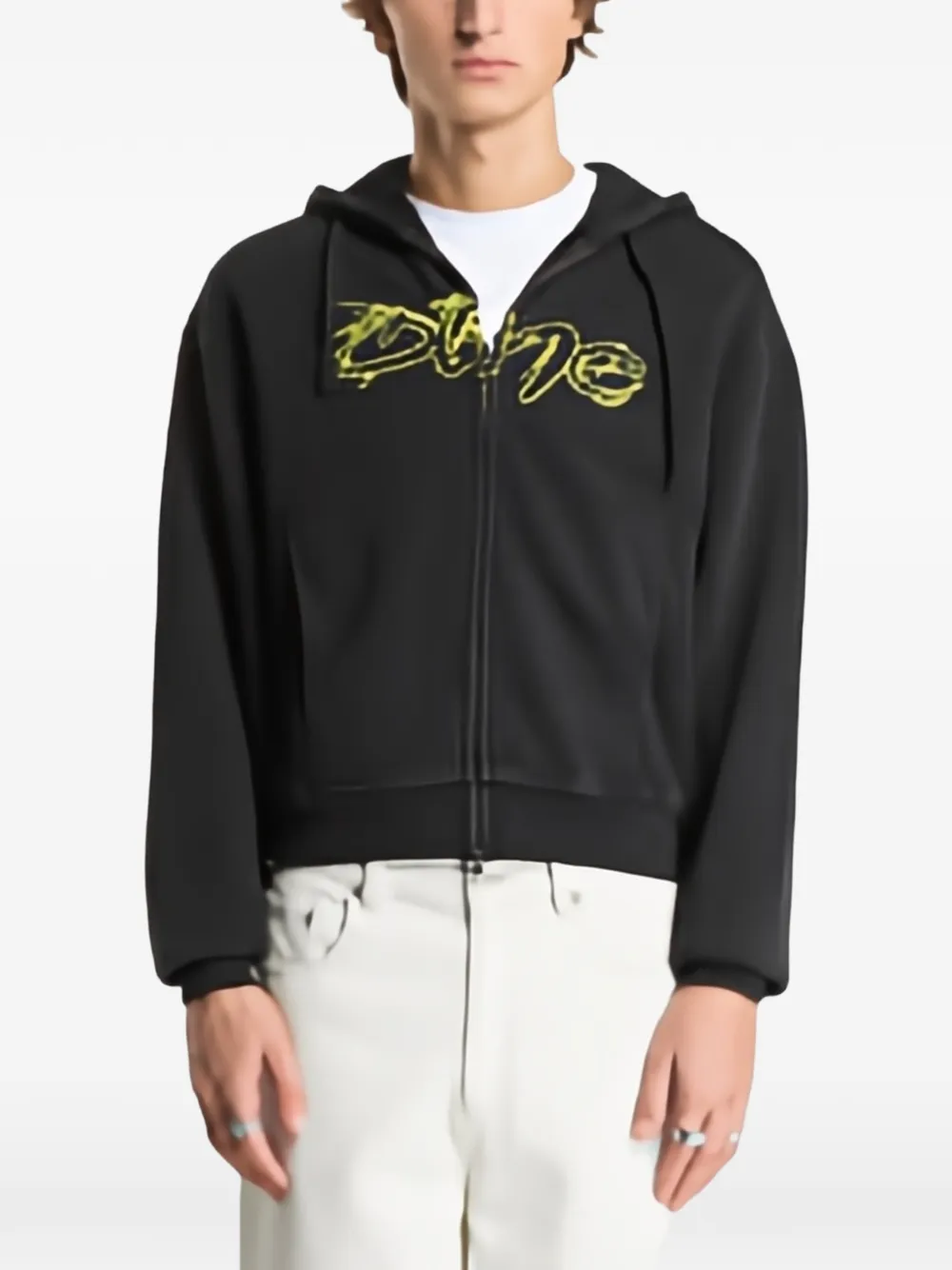 dime distressed terry hoodie - Nero
