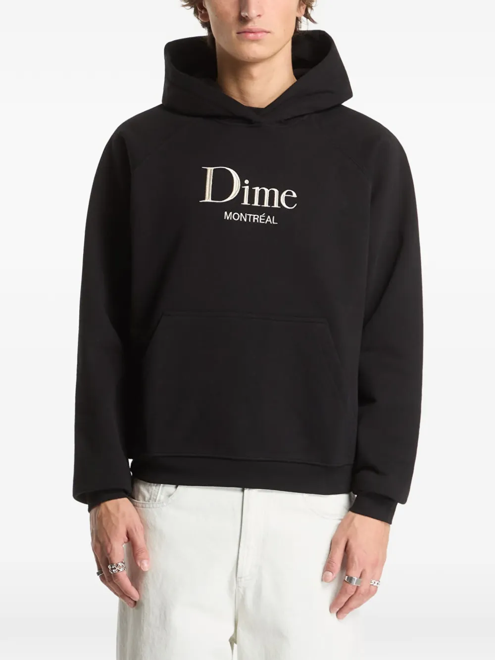dime Classic MTL hoodie met geborduurd logo Zwart
