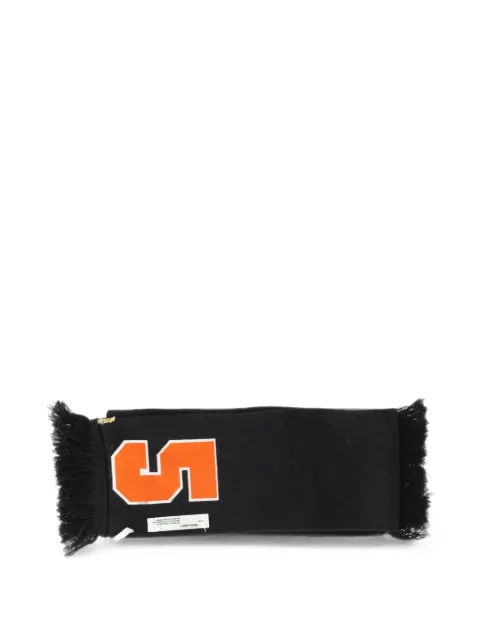 Off-White Pre-Owned intarsia knitted fringed scarf