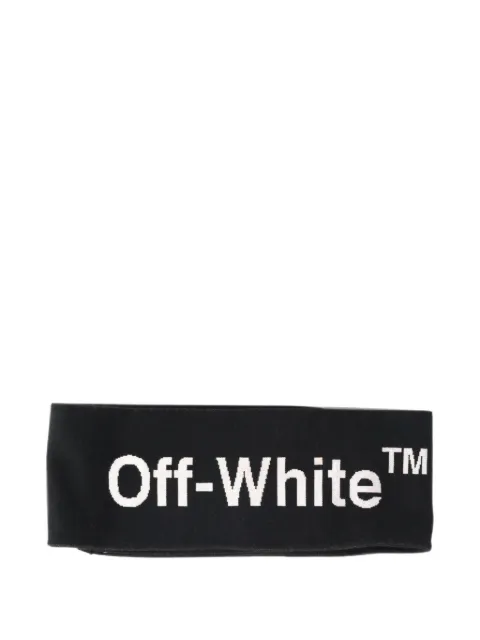 Off-White Pre-Owned intarsia knitted fringed scarf