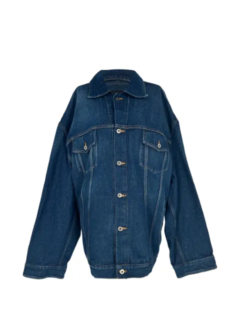Off-White Pre-Owned Arrow-Patched oversized denim jacket