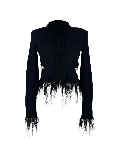 Balmain Pre-Owned chamarra tejida con flecos