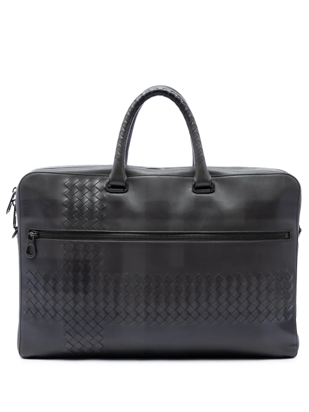 Bottega Veneta Pre-Owned sacoche en cuir Nappa à finitions Intrecciato (2012-2025) - Gris Bottega Veneta Pre-Owned sacoche en cuir Nappa à finitions Intrecciato (2012-2025) - Gris