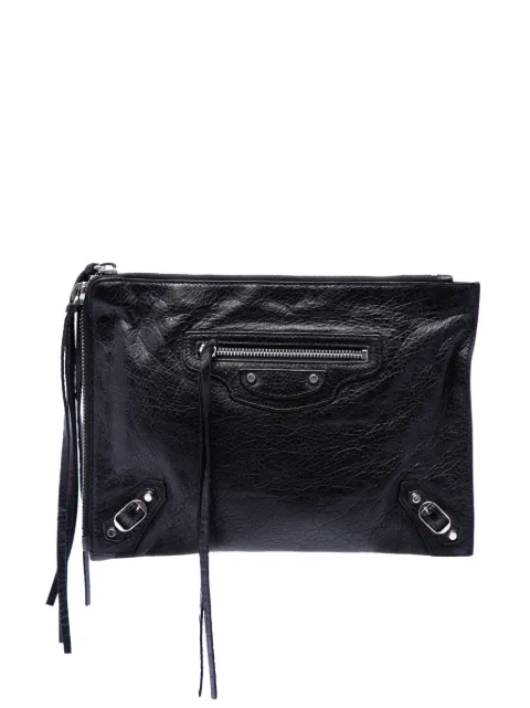 Balenciaga Pre-Owned 2016 Motocross Classic Zip Around Flat Clutch aus Lammleder