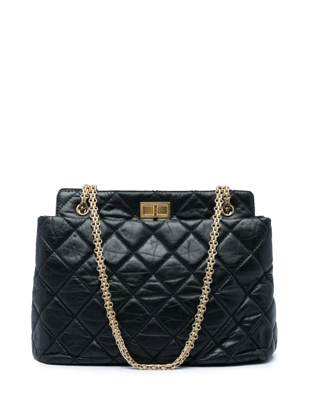 CHANEL Pre-Owned 2011 Medium Quilted Aged Calfskin Reissue 2.55 tote bag - Nero