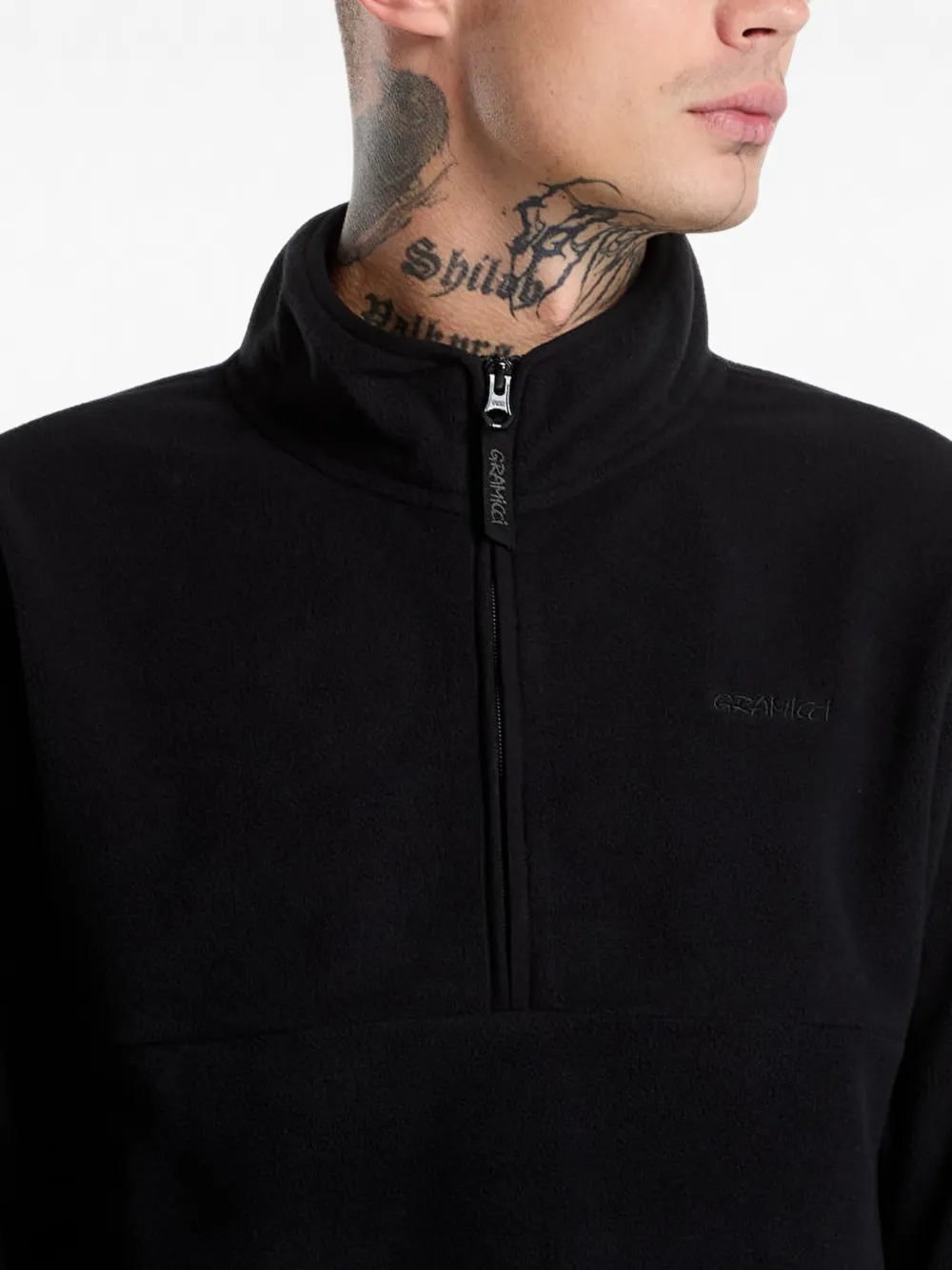 Gramicci Thermo-fleece sweater met kwartrits Zwart