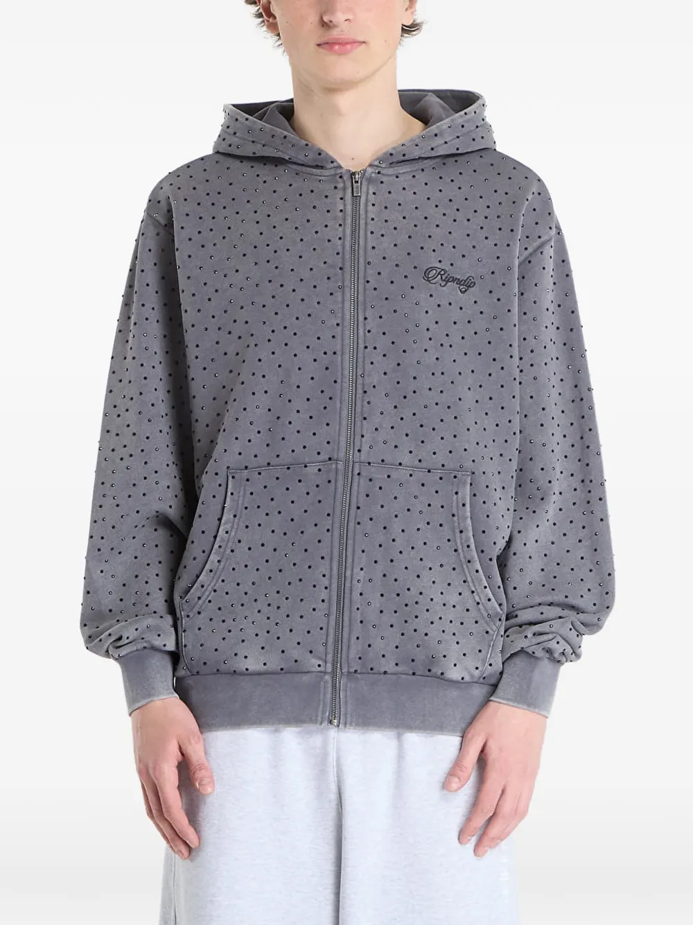 Ripndip Ripngems hoodie met rits Grijs