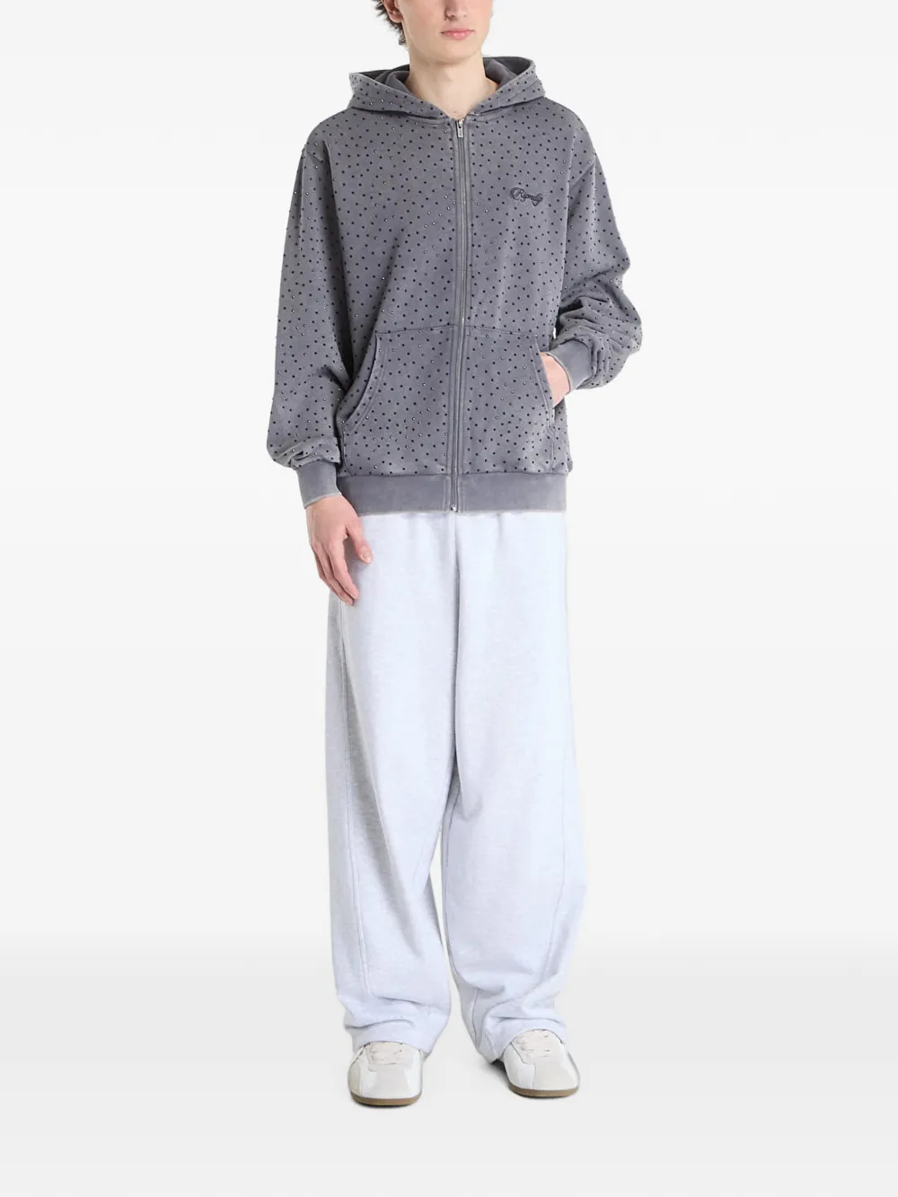 Ripndip Ripngems zip-up hoodie - Grigio