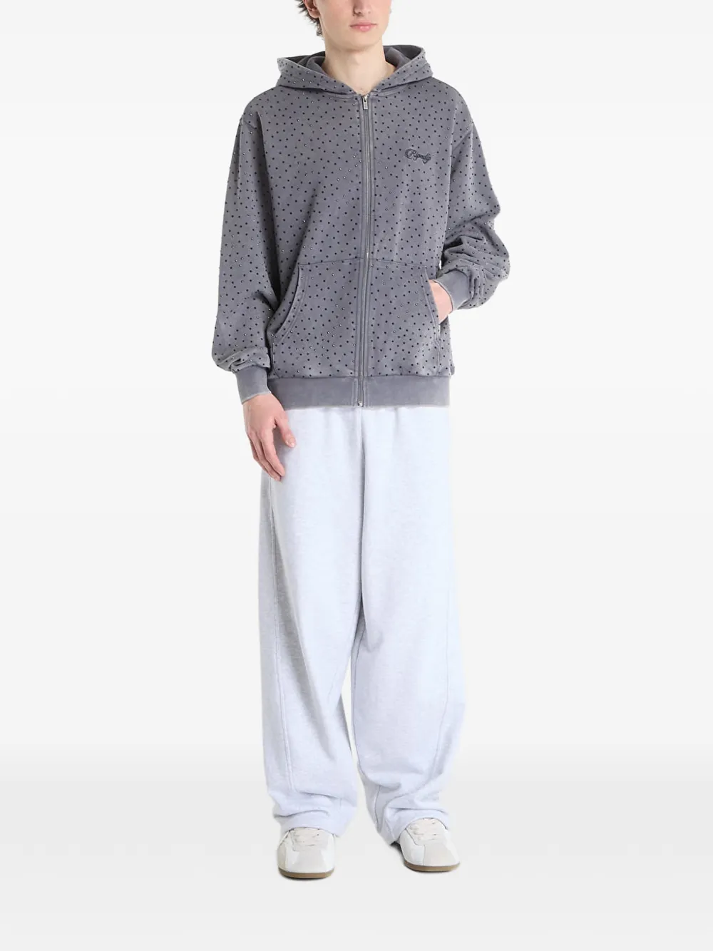 Ripndip Ripngems zip-up hoodie - Grigio