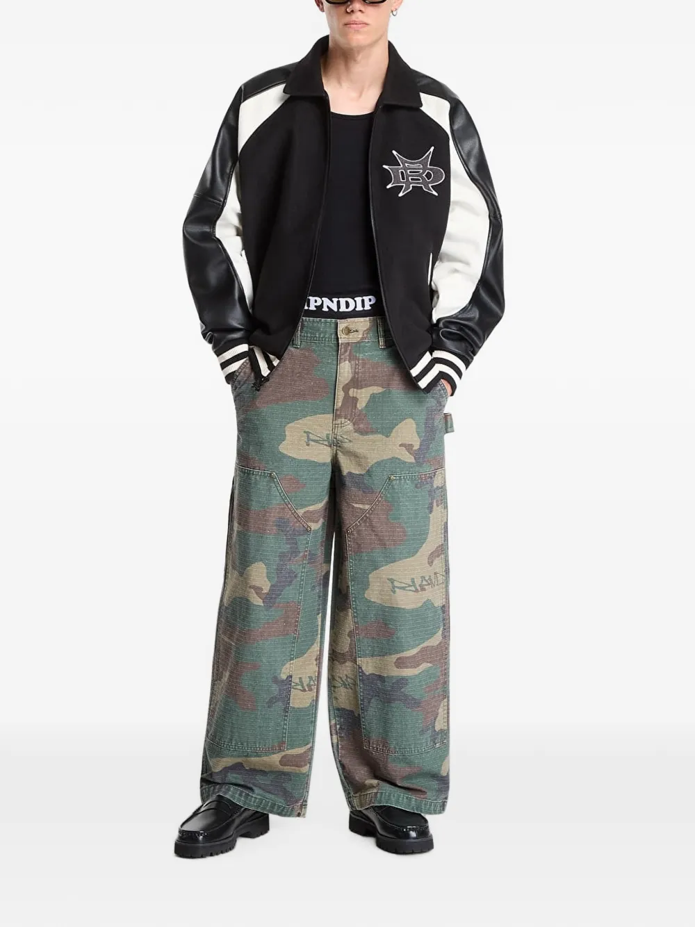 Ripndip Claws camo-print carpenter jeans - Verde