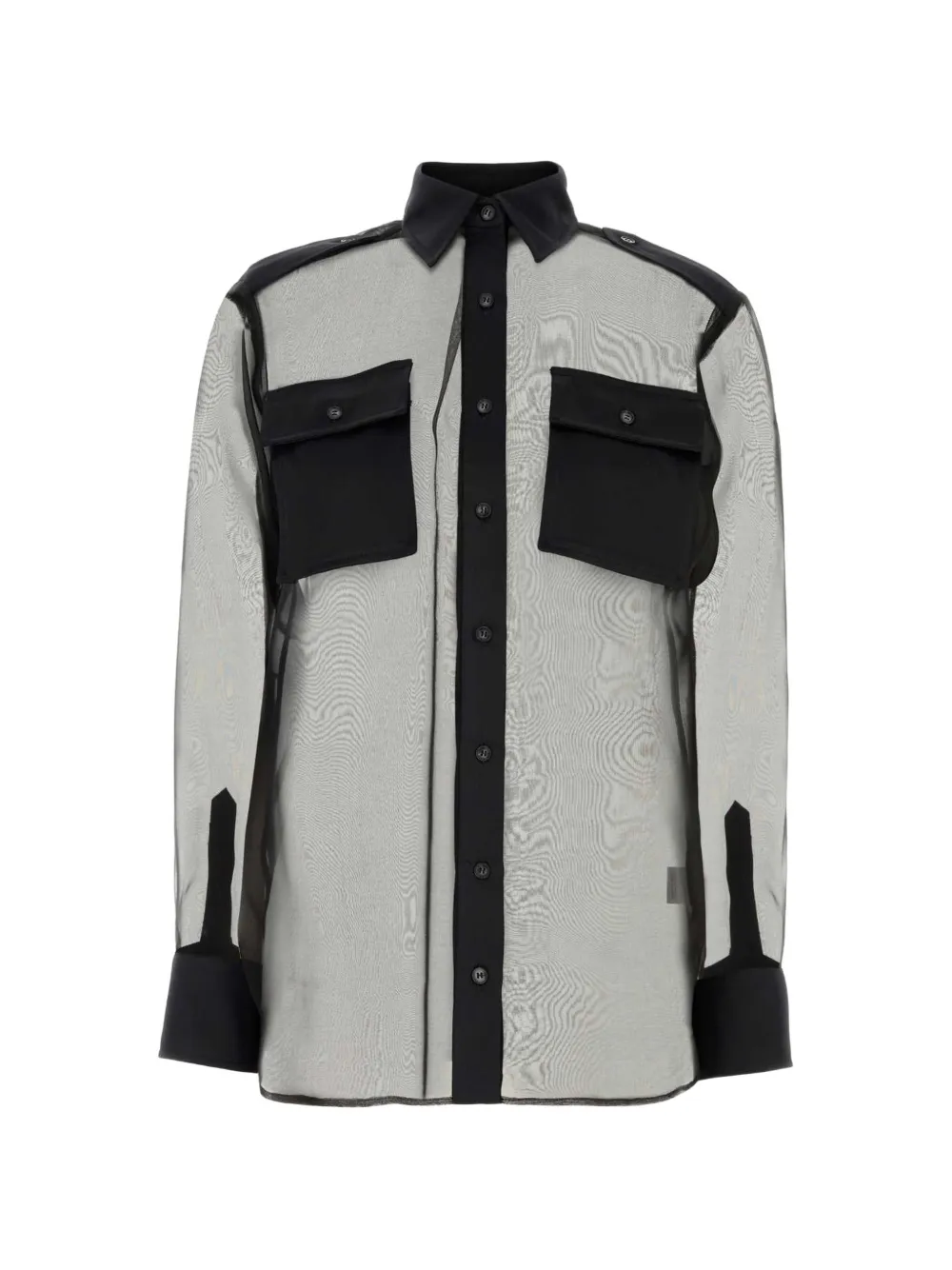 LE SULLY STUDIO sheer panelled shirt - Schwarz