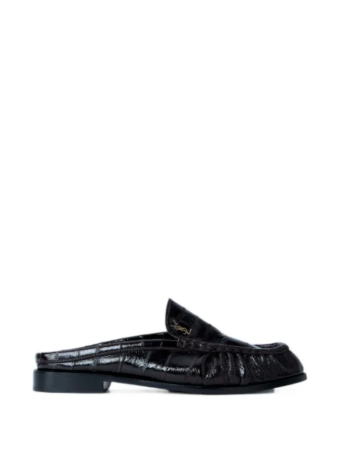 Saint Laurent croc-effect leather mules