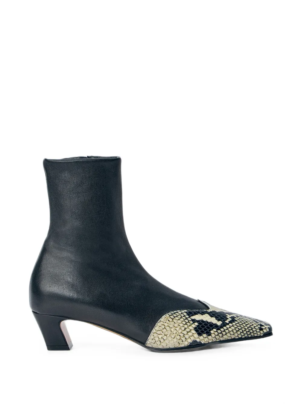 KHAITE snakeskin-effect pointed-toe ankle boots - Nero