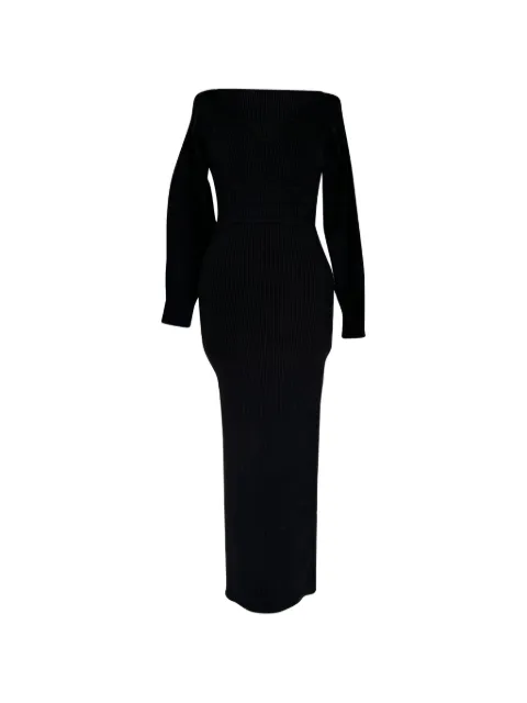 Self-Portrait 2020s sweetheart neckline ribbed dress