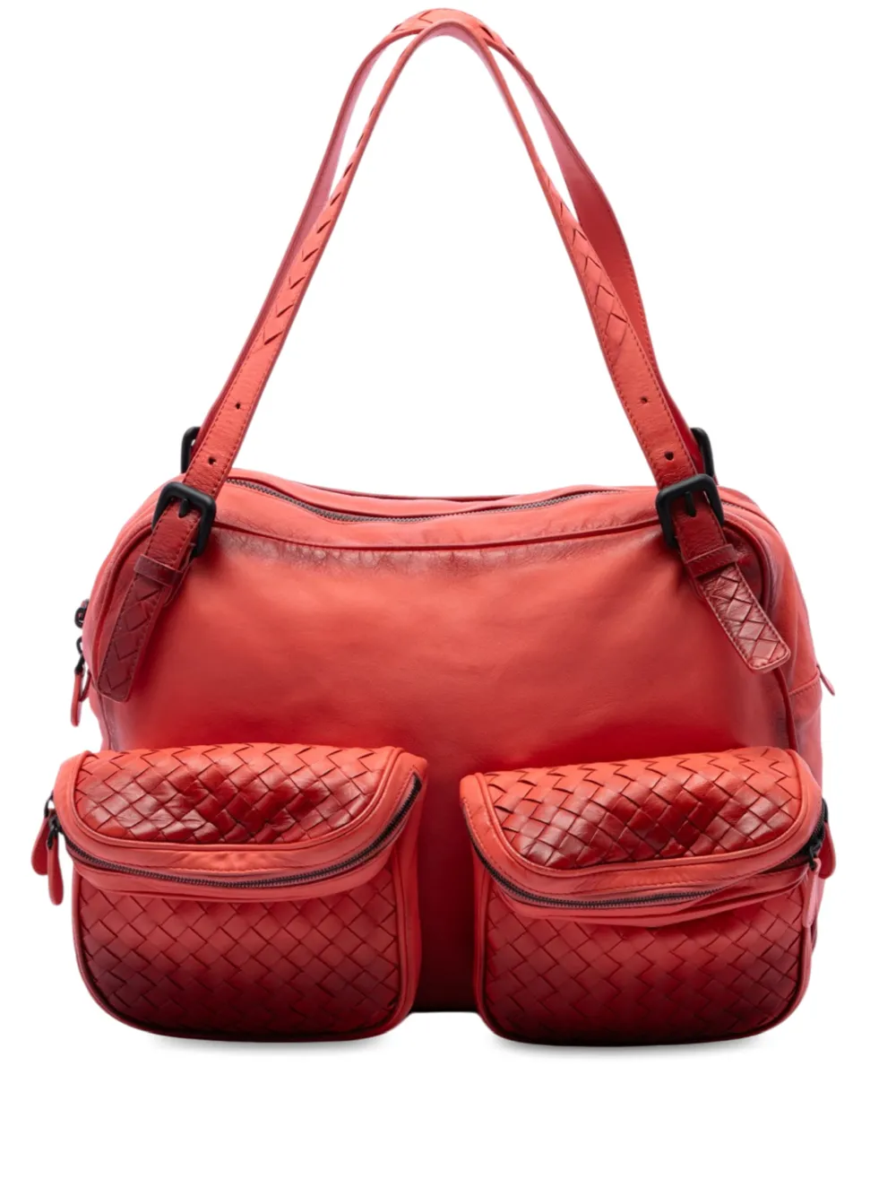 Bottega Veneta Pre-Owned 2010 Intrecciato Trimmed Nappa Multi Pocket shoulder bag - Orange