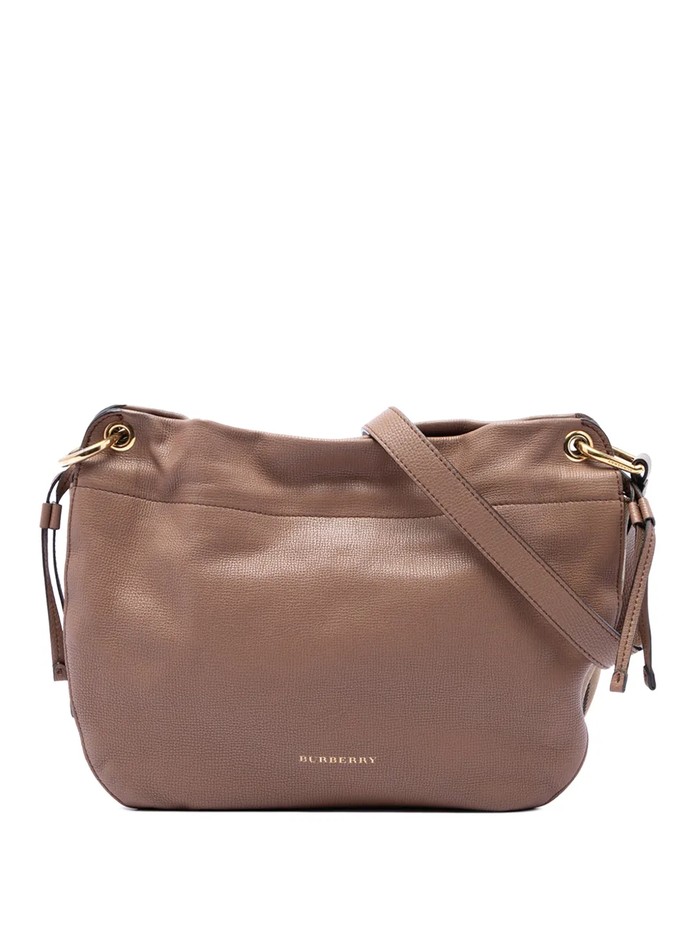 Burberry Pre-Owned 2014-2017 Small Grained Calfskin and House Check Canvas Bingley crossbody bag - Braun