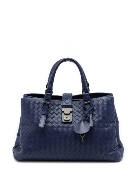 Bottega Veneta Pre-Owned bolsa satchel Roma pequeña de piel de napa en Intrecciato 2012-2026