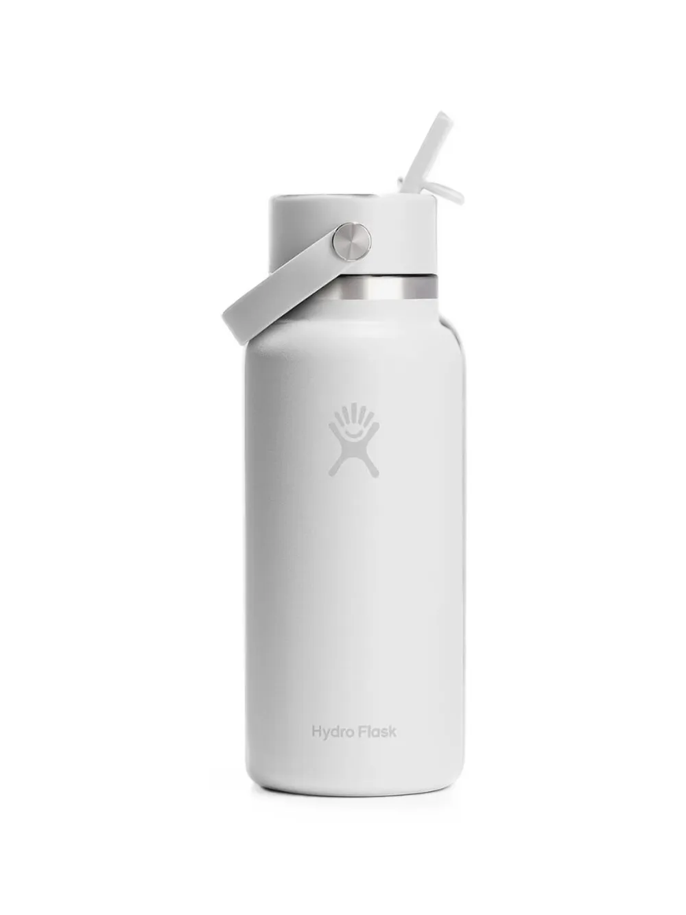 Hydro Flask Wide Flex Straw Cap Water Bottle In White