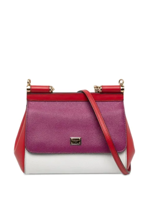 Dolce & Gabbana Pre-Owned 2010-2026 Small Tricolor Grained Calfskin Miss Sicily satchel