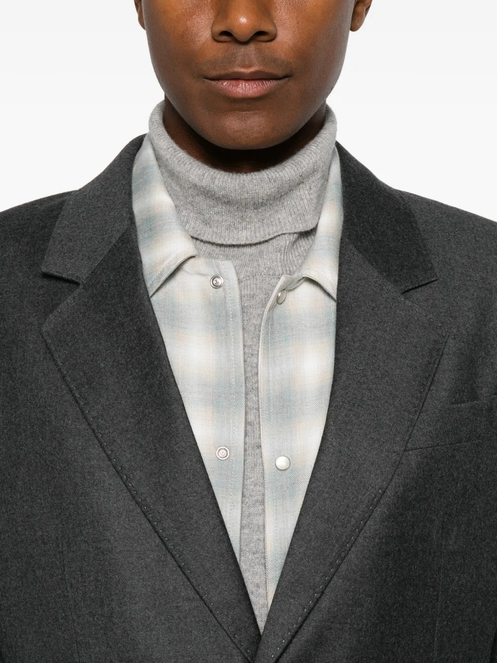 AMI Paris Wollen blazer met enkele rij knopen Grijs