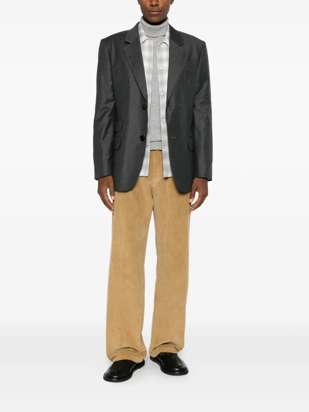AMI Paris Wollen blazer met enkele rij knopen Grijs