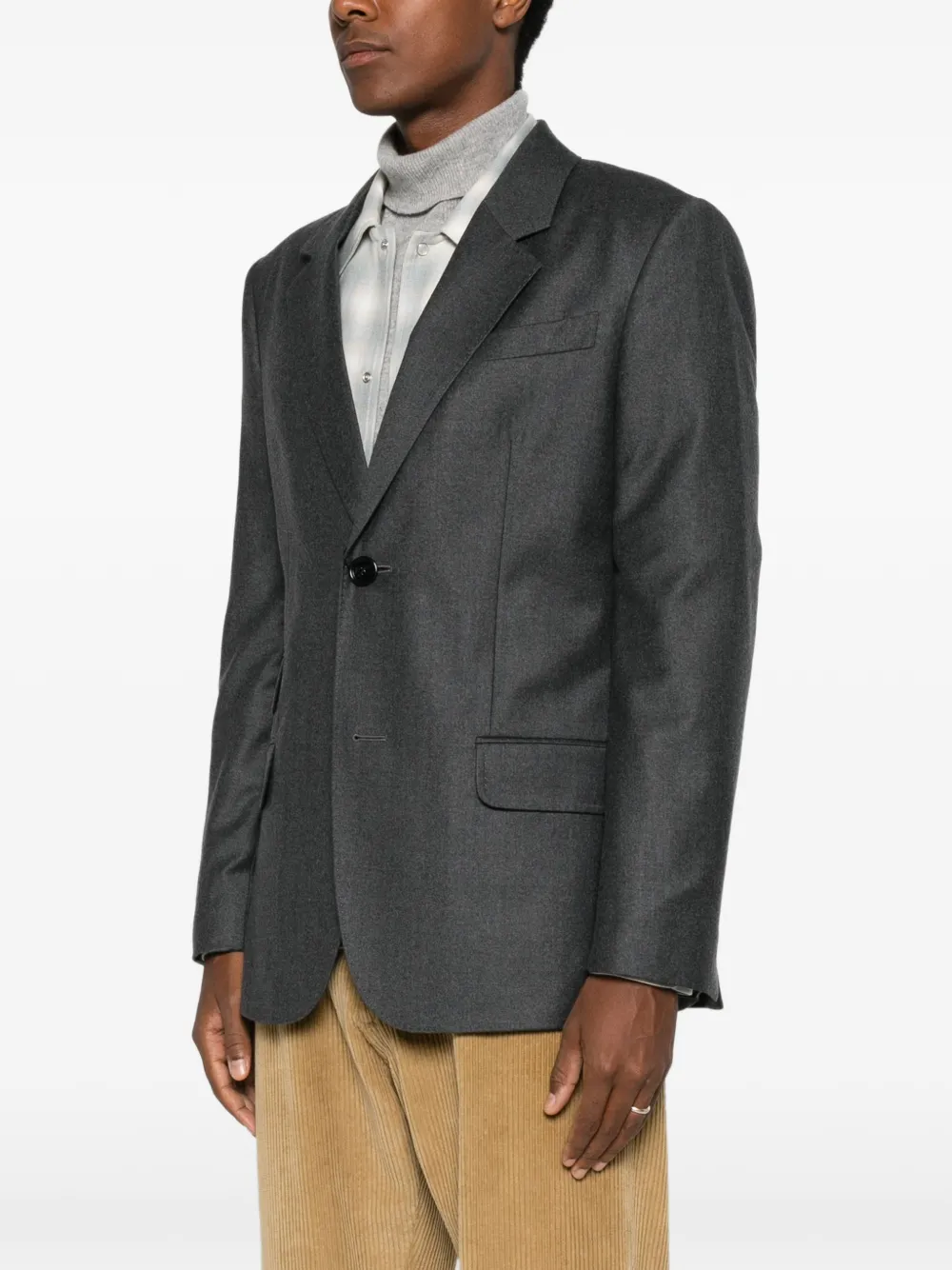 AMI Paris Wollen blazer met enkele rij knopen Grijs