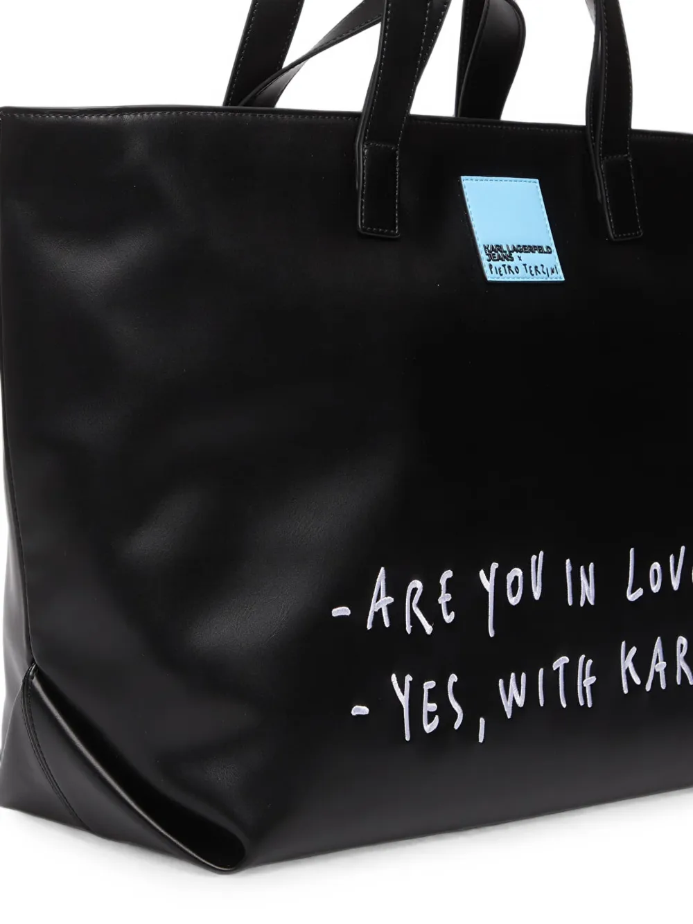 Karl Lagerfeld Jeans Pietro Terzini shopper met logo-patch Zwart