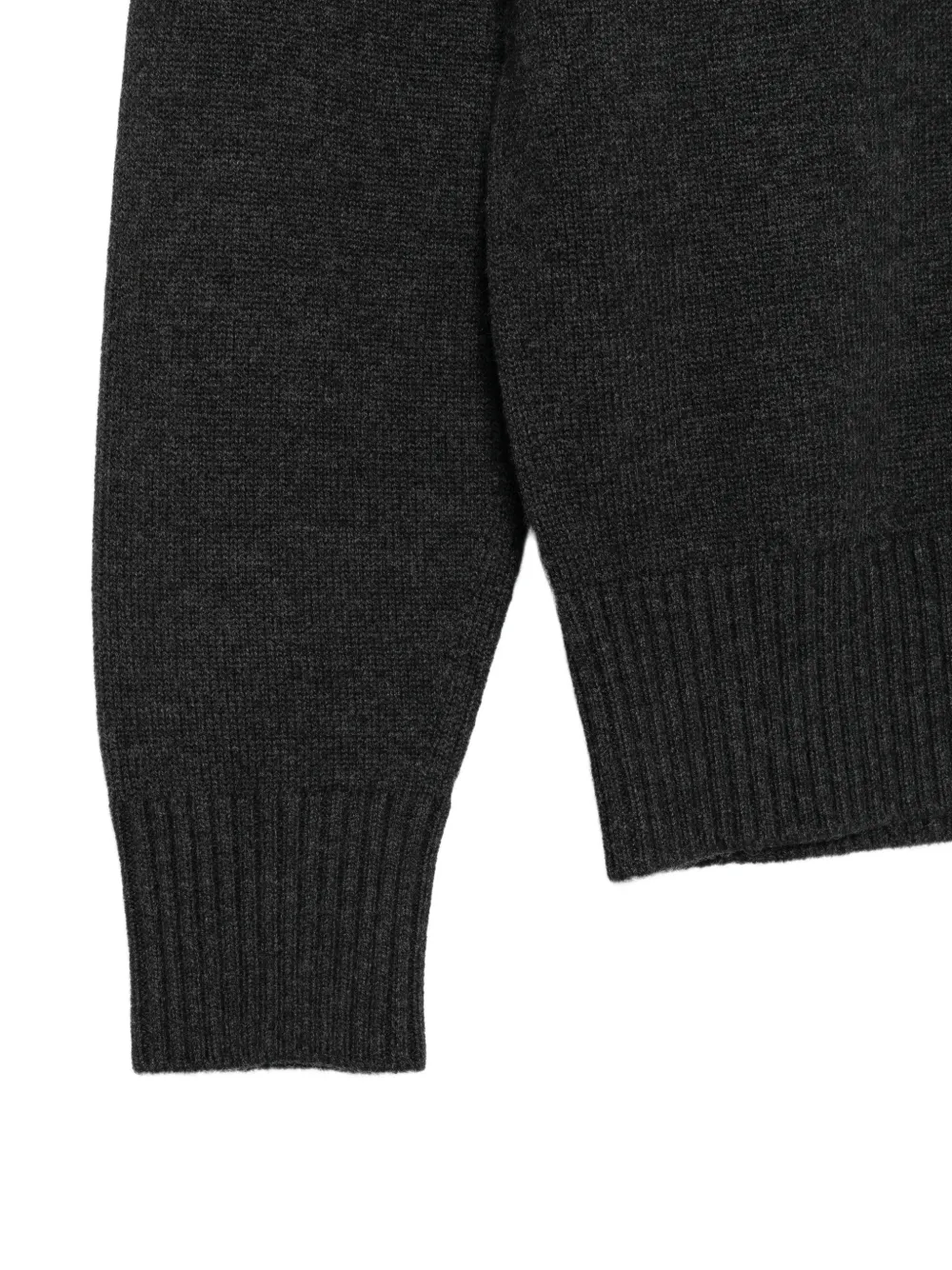 Kangra Trui met geribbelde afwerking en ronde hals Grijs