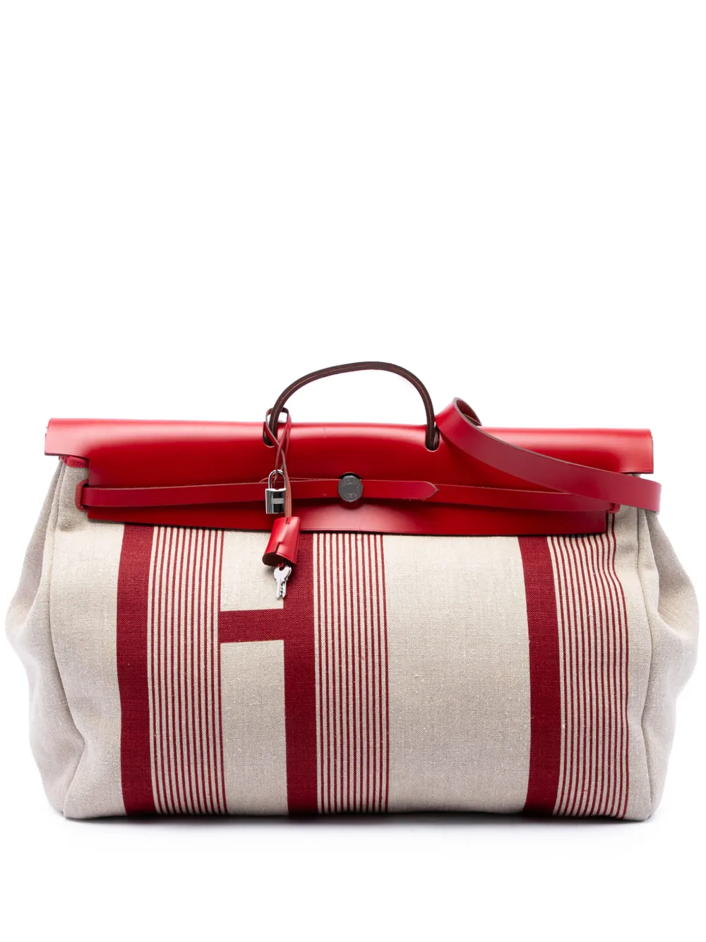 Hermès Pre-Owned 2019 Toile H Vibration and Vache Hunter Herbag Zip Cabin Retourne 50 travel bag - Rosso