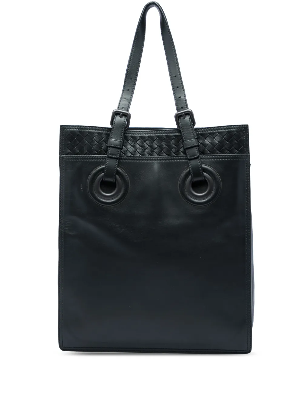 Bottega Veneta Pre-Owned sac cabas Oculus en cuir à finitions Intrecciato (2012-2026) - Noir