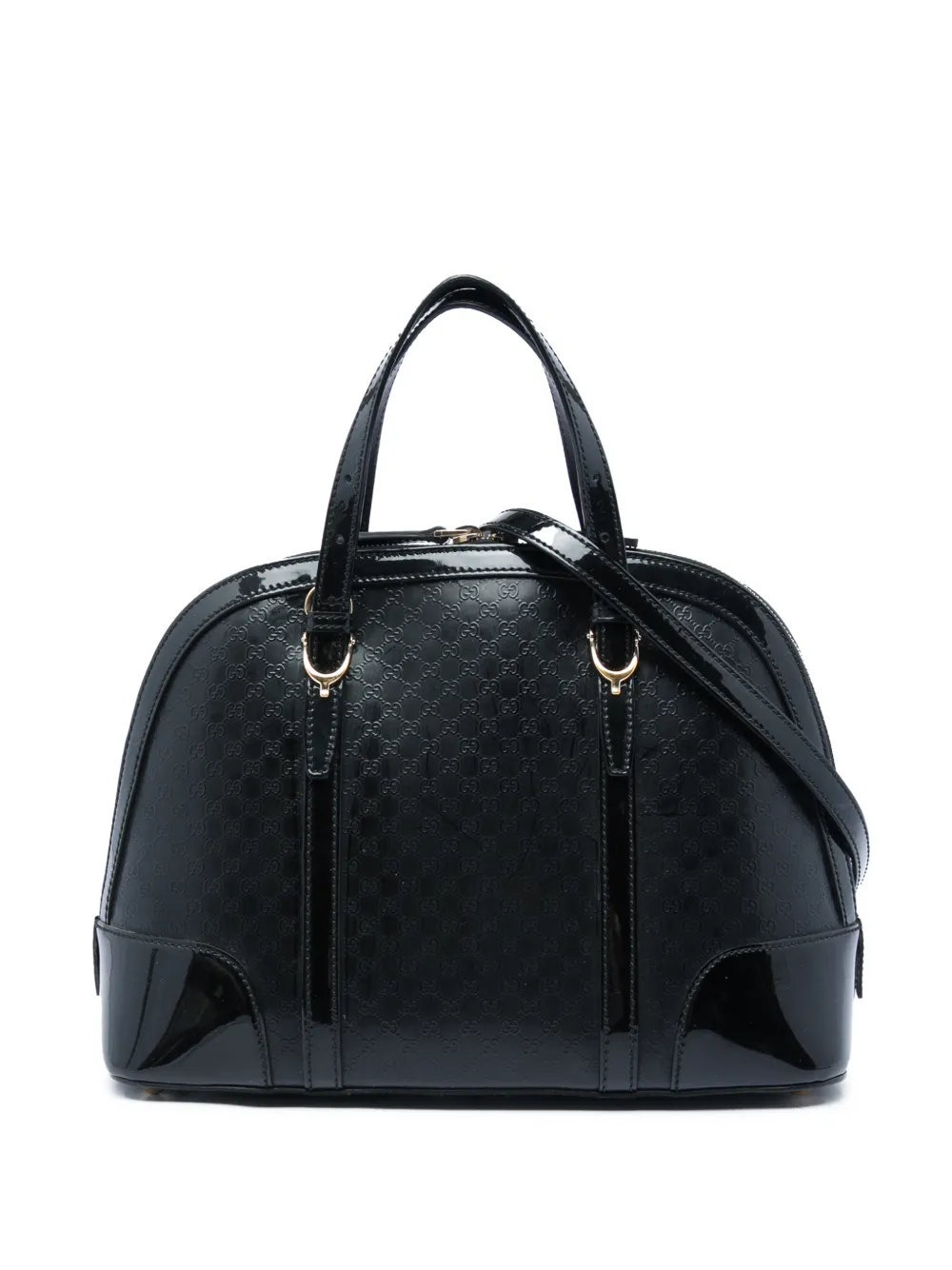 Gucci Pre-Owned 2016-2026 Small Microguccissima Patent Nice satchel - Black