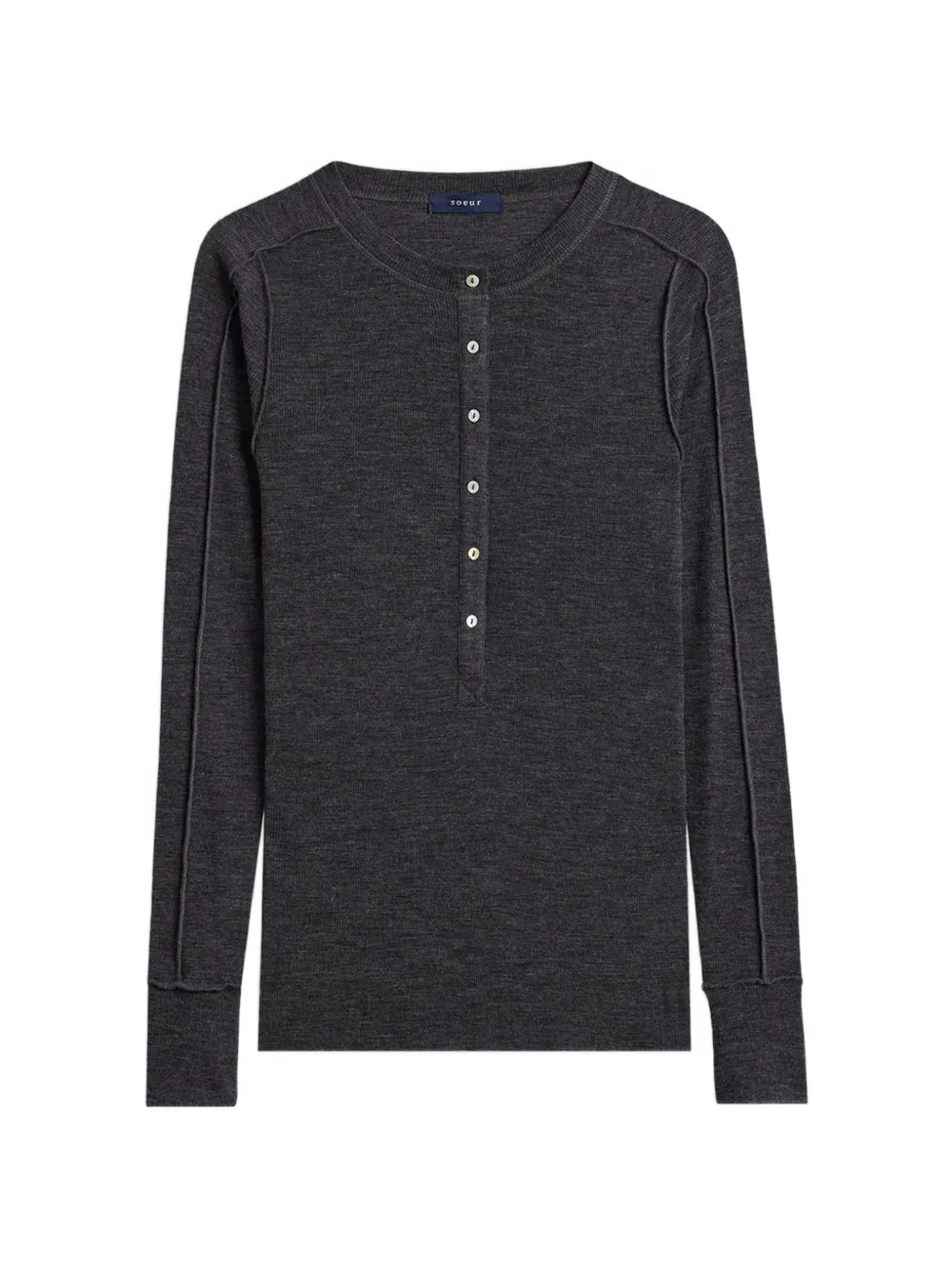 Soeur Laos Button-up Sweater In Grey